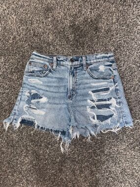 American Eagle Outfitters Light Blue Distressed Jean Shorts